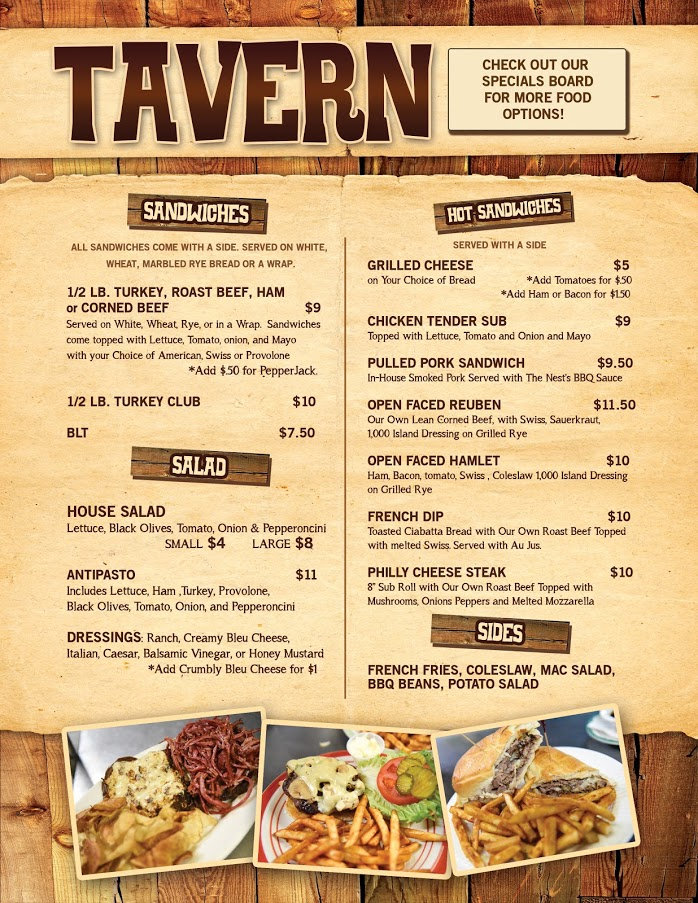 MENU | United States | Https://thenesttavern.com/